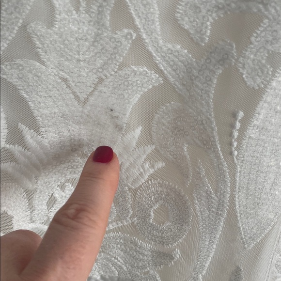 Melanie Lyne Holiday Elegant White Sleeveless Top Fringe Size 8 Party Sequin - Picture 5 of 13